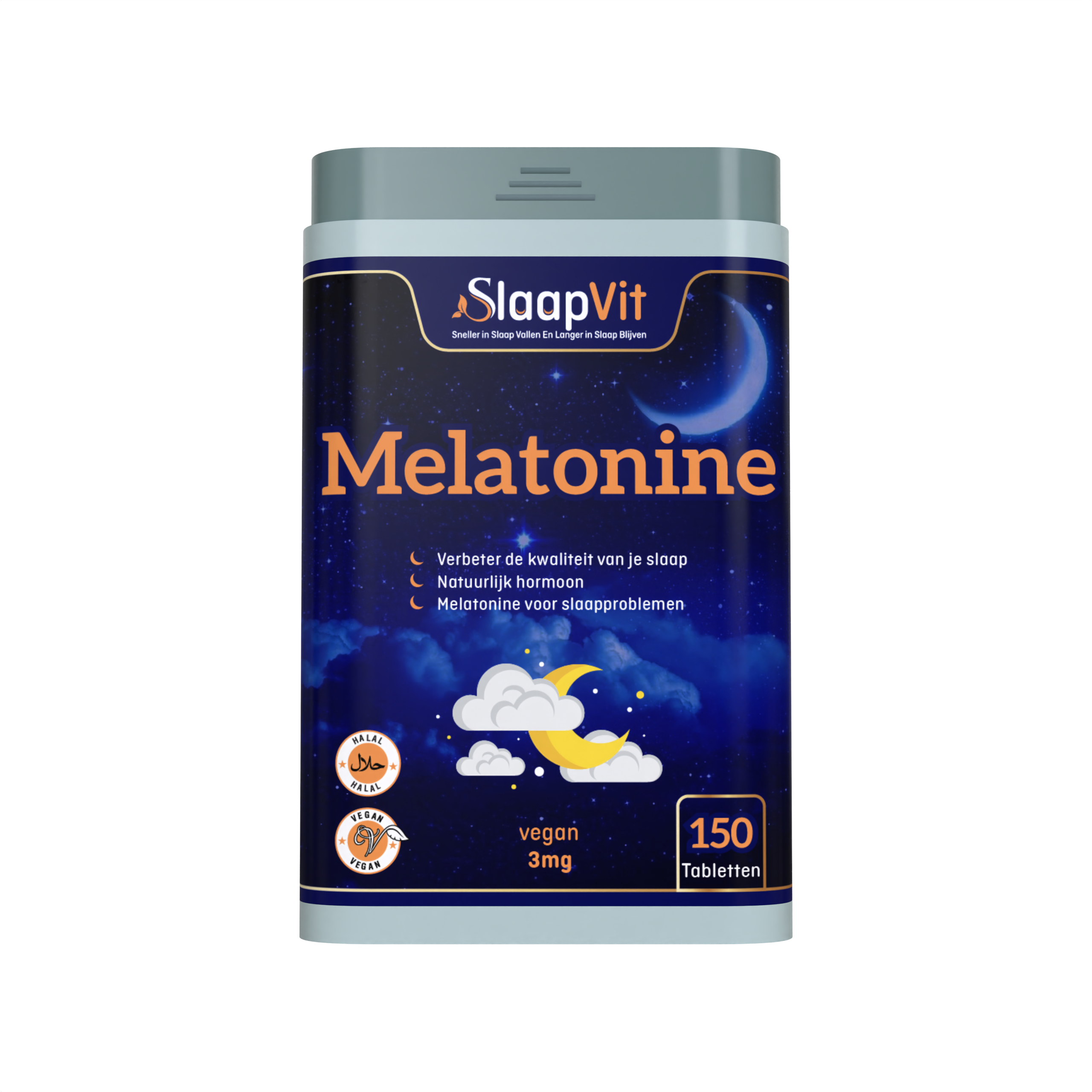 Melatonine-3mg-150-tabletten-compact-groen-voorkant.png