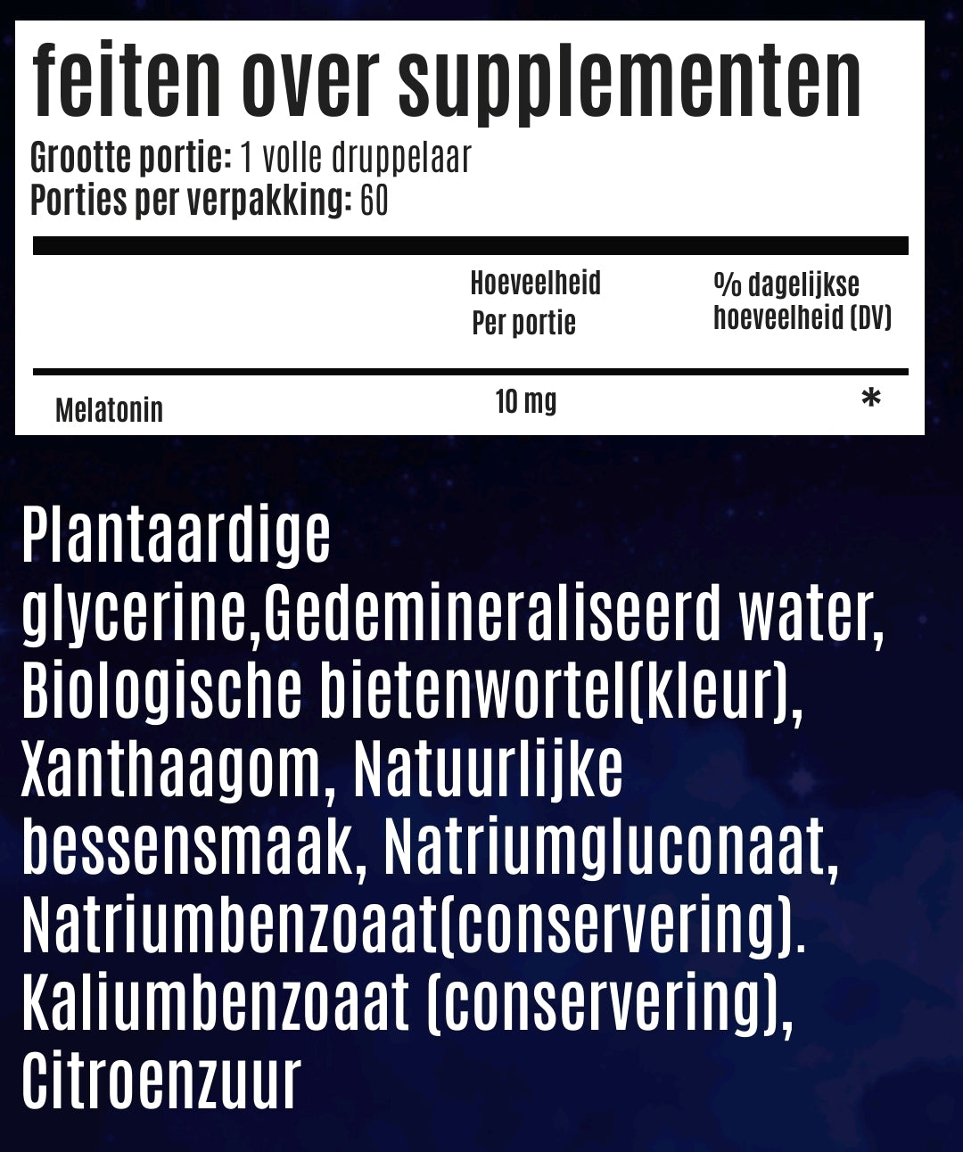 Melatonine 10mg  60 porties Dromensap druppels Bosvruchten