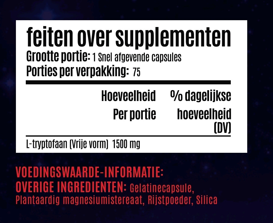 L-Tryptofaan 1500mg 75 capsules
