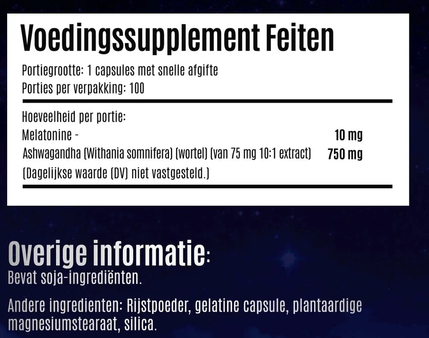 Ashwagandha Combi 10mg 100 tabletten, 40  capsules, 3mg 100 Tabletten