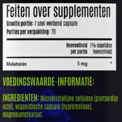 Melatonine 5 mg 70 capsules